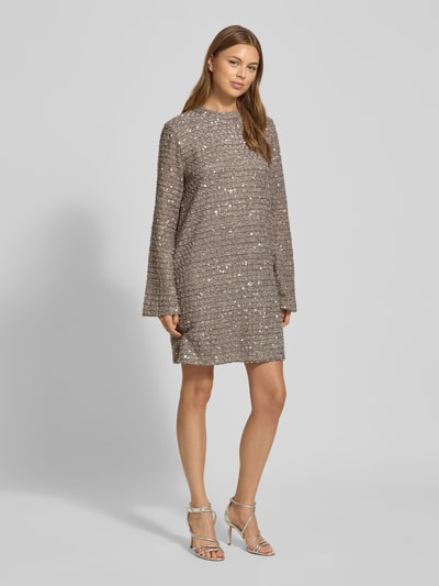 Jake*s Collection Knielanges Kleid mit Paillettenbesatz Mittelgrau Melange 1