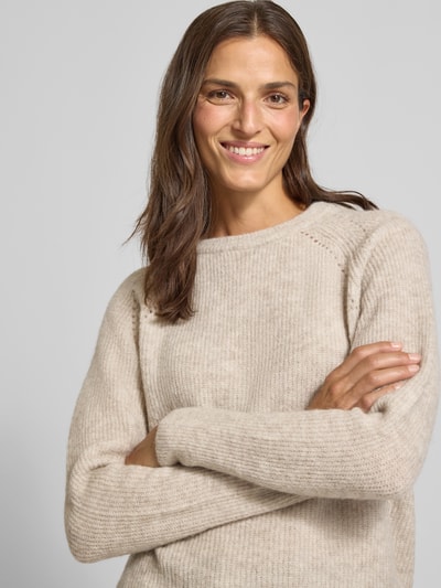 MOS MOSH Strickpullover mit Rundhalsausschnitt Modell 'Tammy' Sand 3