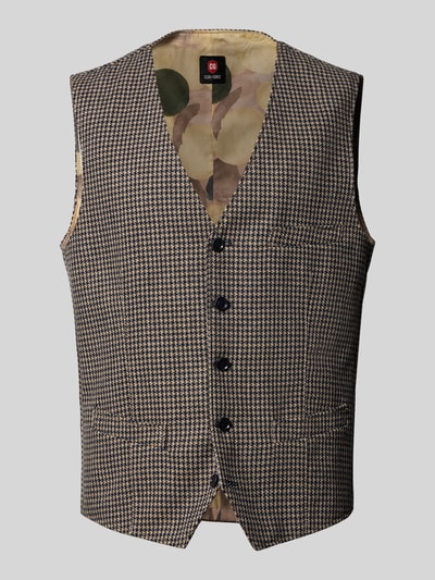 CG - Club of Gents Gilet met paspelzak op de borst, model 'Morley' Metallic blauw - 2