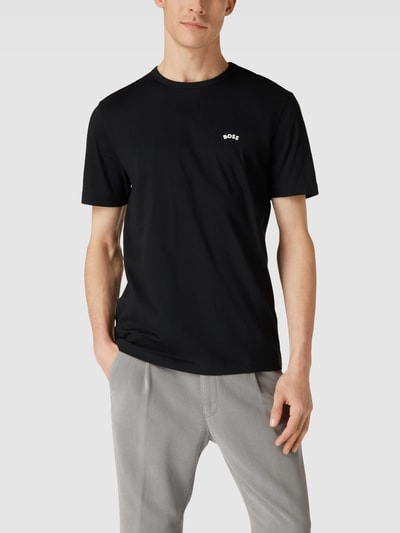 BOSS Green T-Shirt mit Label-Print Modell 'Tee Curved' Black 4