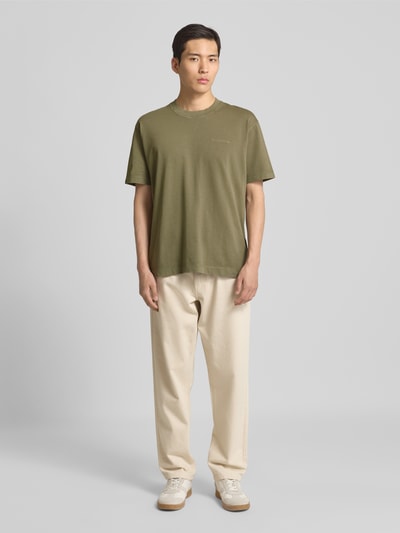 Marc O'Polo Regular fit T-shirt van puur katoen Olijfgroen - 1