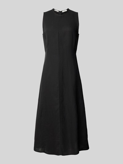 Produktfoto, Shaped Fit Freizeitkleid aus reinem Leinen von Marc O'Polo, unifarben, Midi-Länge, Rundhals, ärmellos, Reißverschluss, glatte Textur