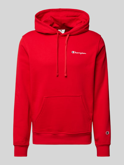 CHAMPION Hoodie mit Label-Stitching Rot 2