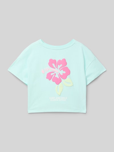 Mango T-Shirt mit Motiv-Print Tuerkis 3