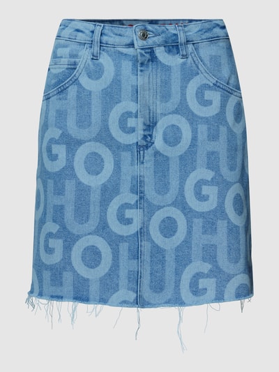 HUGO Jeansrock mit Logo-Muster Modell 'Garla' Hellblau 2