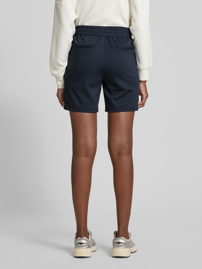 ICHI Regular fit korte broek met bandplooien, model 'Kate' Marineblauw - 5