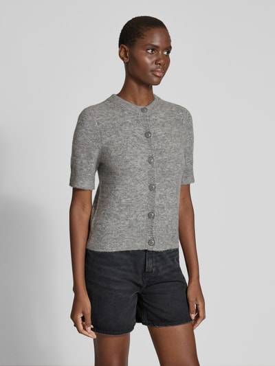 Samsøe Samsøe Gebreid jack met knoopsluiting, model 'SANOURA' Middengrijs gemêleerd - 4