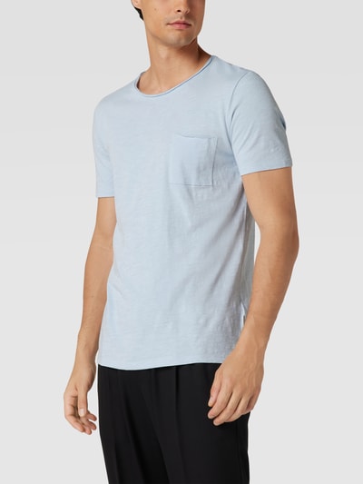 Marc O'Polo T-shirt met borstzak Bleu - 4