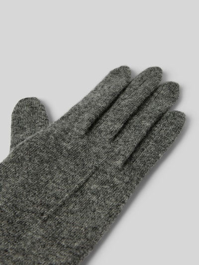 Roeckl Handschuhe aus Woll-Mix Modell 'Leather Piping Touch' Mittelgrau 3