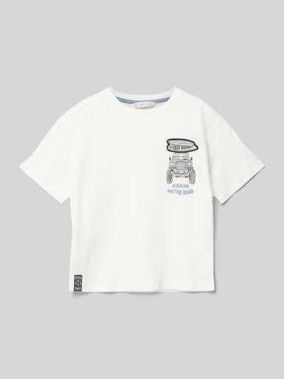 Mango T-Shirt mit Motiv- und Statement-Print Modell 'respect' Offwhite 1
