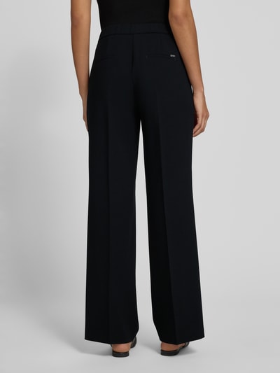 TONI Wide leg stoffen broek met bandplooien, model 'luisa' Zwart - 5