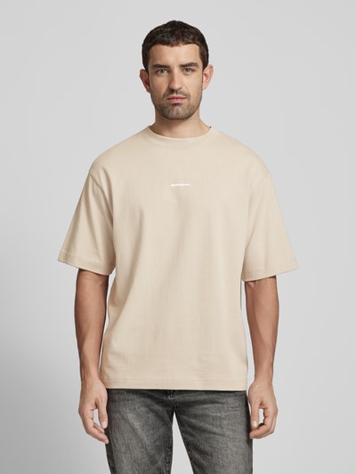 Armedangels Oversized T-Shirt mit Label-Print Modell 'AALOX' Sand 4