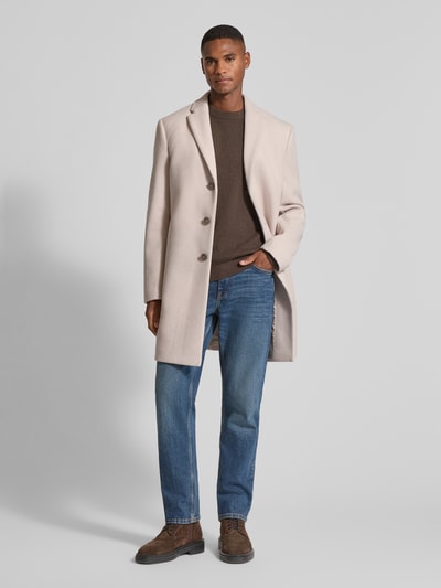 MCNEAL Lange jas van wolmix met reverskraag Beige - 1