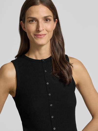 Tom Tailor Denim Slim Fit Tank Top mit angedeuteter Knopfleiste Black 3