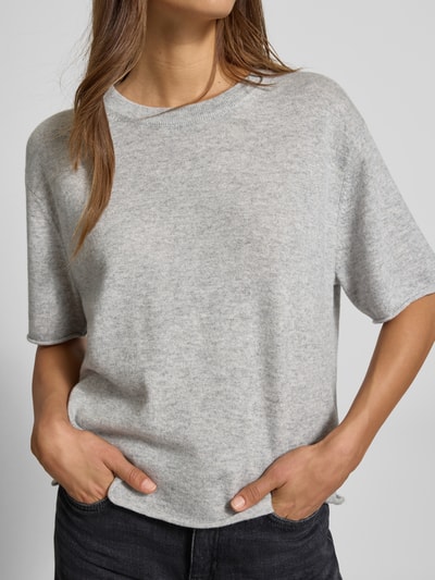 0039 Italy Bluzka z dzianiny z mieszanki kaszmiru model ‘Ines’ Jasnoszary 3