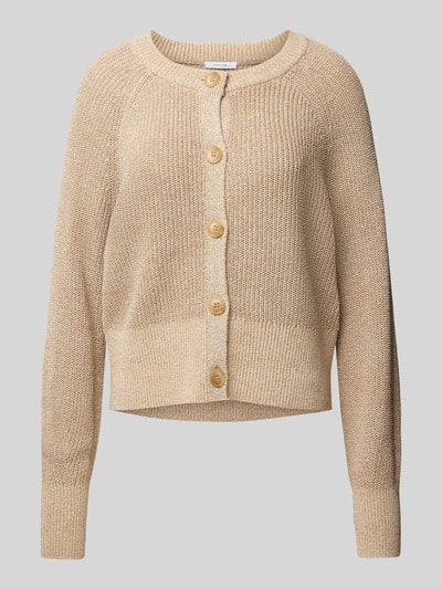 OPUS Cardigan mit Rundhalsausschnitt Modell 'Dolpine' Hellbraun 2