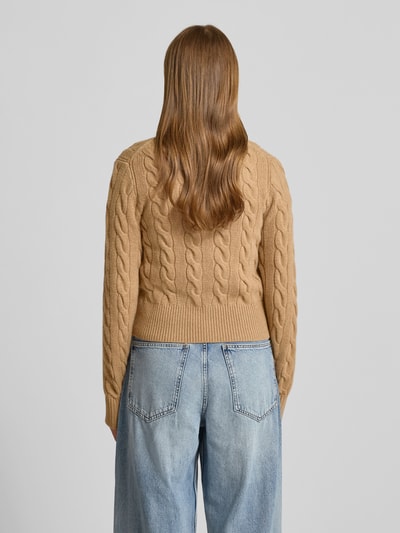 Polo Ralph Lauren Strickjacke aus Wolle-Kaschmir-Mix mit Zopfmuster Camel 5