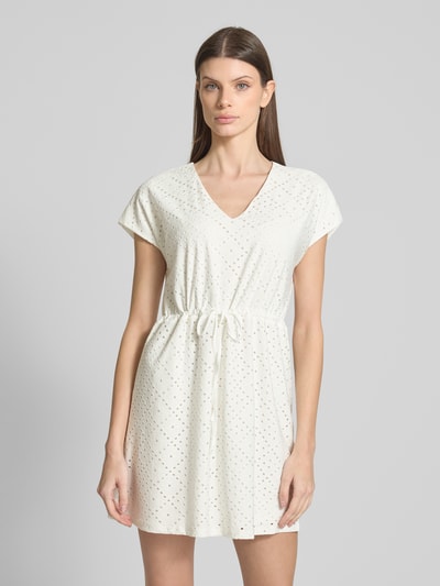 Vero Moda Getailleerde mini-jurk met ajourpatroon, model 'TASSA' Wit - 4