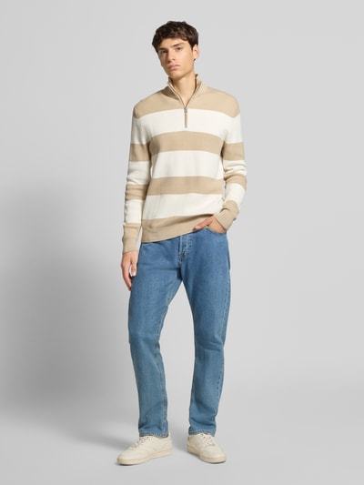 Only & Sons Bluza z kołnierzem o kroju regular fit z mieszanki bawełny model ‘PHIL’ Beżowy 1