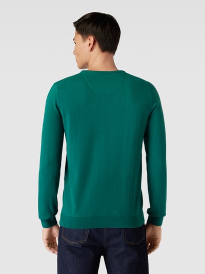 s.Oliver RED LABEL Gebreide pullover met labelstitching, model 'BASIC' Flessengroen - 5