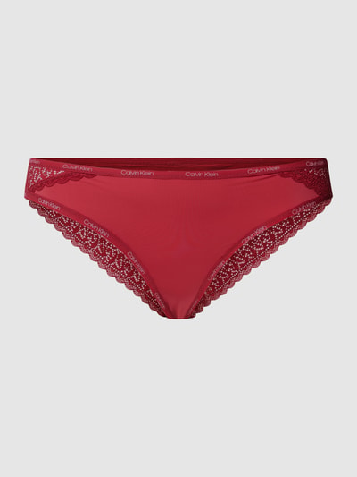 Calvin Klein Underwear Figi z obszyciem z koronki model ‘FLIRTY’ Ciemnoczerwony 2