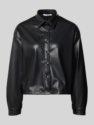 ZABAIONE Overhemdblouse in leerlook Zwart - 2