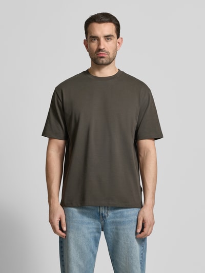 Lindbergh Oversized T-Shirt mit Rundhalsausschnitt Mittelbraun 4