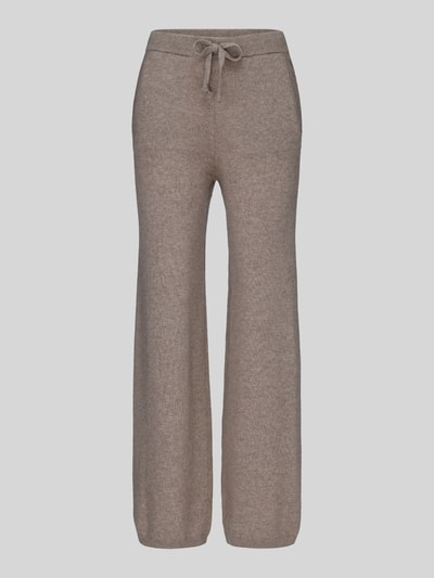 Jake*s Casual Regular fit wijde broek van puur kasjmier Taupe gemêleerd - 2