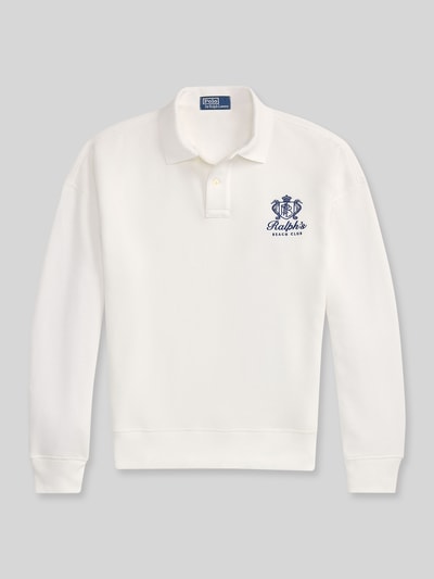 Polo Ralph Lauren Regular Fit Sweatshirt mit Polokragen Weiss 2