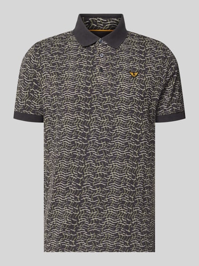 Produktfoto, Slim Fit Poloshirt im Allover-Look von PME Legend aus Baumwoll-Elasthan-Mix, mit Knopfleiste und Label-Stitching.
