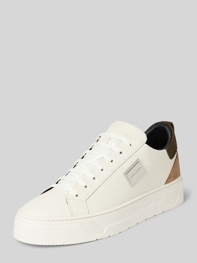 Antony Morato Ledersneaker mit Label-Applikation Weiss 1