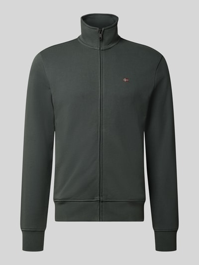 Napapijri Sweatjacke mit Stehkragen und Label-Stitching Rauchblau 1