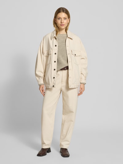 American Vintage Kurtka jeansowa z kieszeniami na piersi model ‘SNOPDOG’ Écru melanż 1