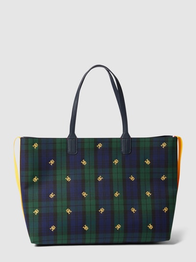 Tommy Hilfiger Torba shopper ze wzorem w kratę model ‘ICONIC’ Granatowy 4