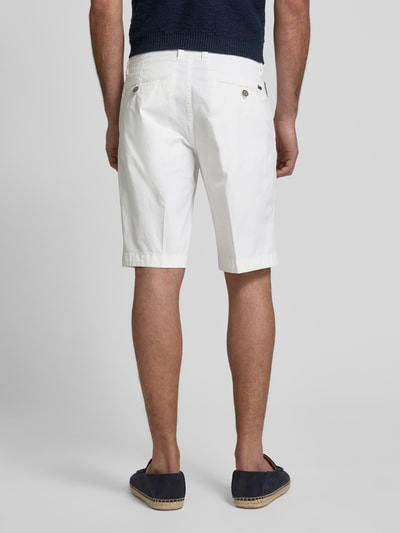 bugatti Regular fit korte chino met ceintuurlussen, model 'Flat' Wit - 5