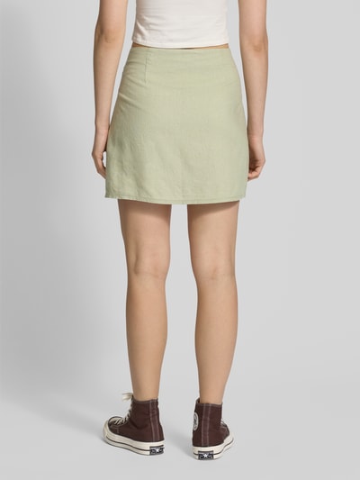 Only Ausgestellter Wickelrock Viskose-Leinen-Mix Modell 'CARO' Oliv 5