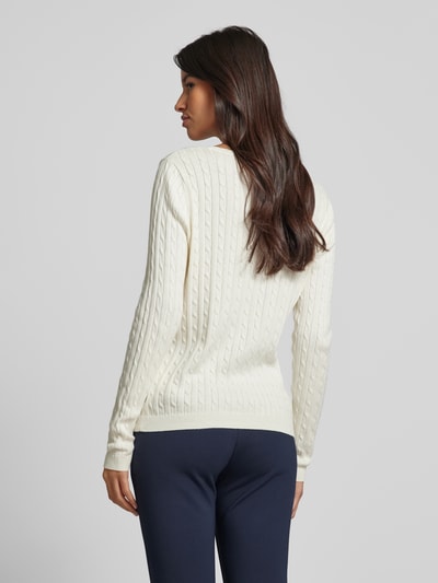 Christian Berg Woman Strickpullover mit Zopfmuster Offwhite 5