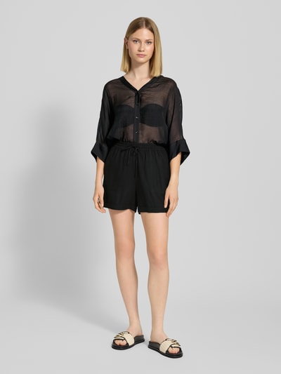 Tom Tailor Denim Relaxed Fit Shorts aus Viskose-Leinen-Mix Black 1