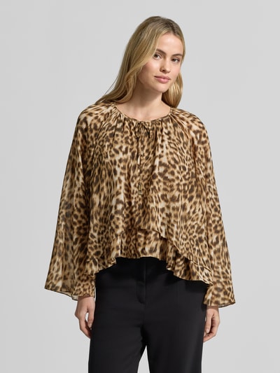 MICHAEL Michael Kors Regular fit blouse in all-over look met vetersluiting Camel - 4
