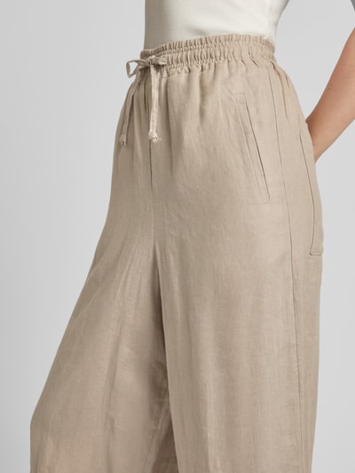 Drykorn Loose Fit Leinenhose mit Tunnelzug Modell 'CATCH' Taupe 3