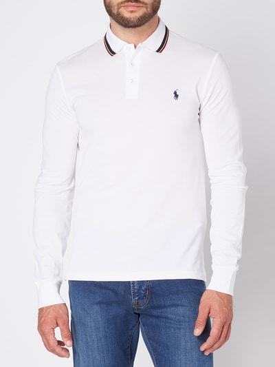 Polo Ralph Lauren Koszulka polo o kroju Slim Fit z długim rękawem Biały 4