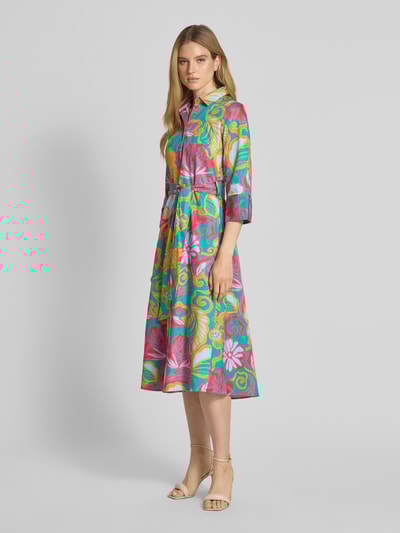 Christian Berg Woman Hemdblusenkleid mit Bindegürtel Tuerkis 1
