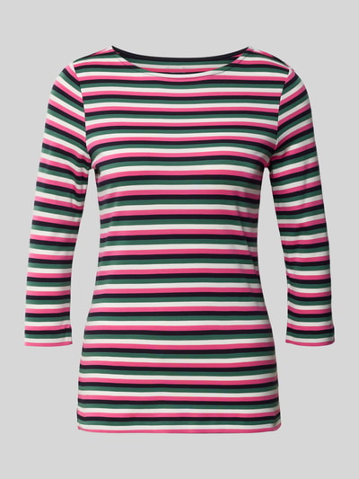Produktfoto, Longsleeve mit 3/4-Arm von Christian Berg Woman, reine Baumwolle, bunt gestreift, gerader Schnitt, Rundhalsausschnitt