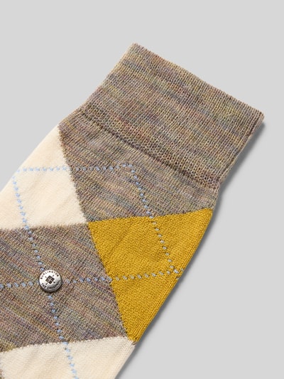 Burlington Sokken met labeldetails, model 'Marylebone' Beige - 2