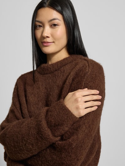 Smith and Soul Gebreide pullover met ribboorden Donkerbruin - 3