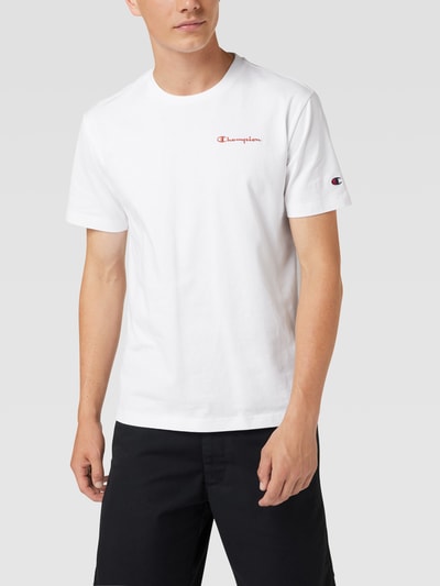 CHAMPION T-shirt z wyhaftowanymi logo Biały 4