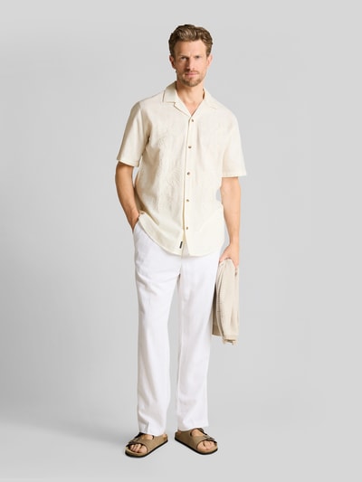 Tom Tailor Regular Fit Freizeithemd mit Stitching Offwhite Melange 1