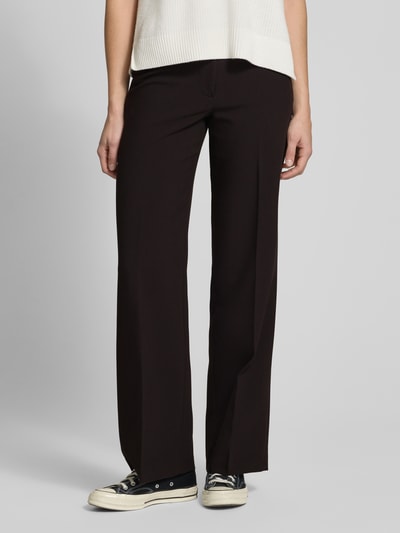 EDITED Straight leg stoffen broek met persplooien, model 'Lavea' Zwart - 4