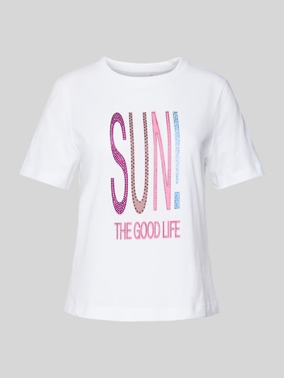 Rich & Royal T-Shirt mit Statement-Print Weiss 2