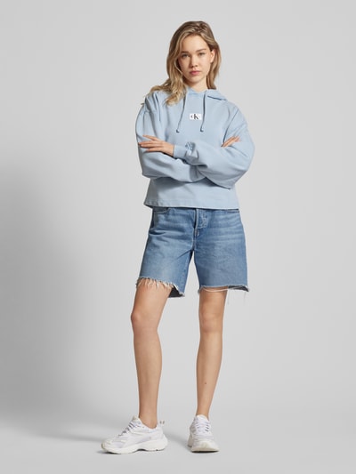 Calvin Klein Jeans Bluza z kapturem z efektem znoszenia Jasnoniebieski 1